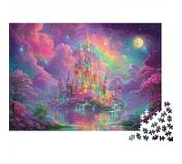 Nuit château rêve_1 Puzzle 1000 Pièces Adulte en Carton Épais Et Robuste,Puzzle Brain Training Puzzle pour Une Activité Fuzzle Après L'école,Passion Nature Et Faune 38x26cm/1000pcs