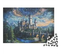 Nuit château rêve Puzzle 1000 Pièces Adulte avec Assemblage Fluide,Puzzle d'art Jeu De Patience pour Un Passe-Temps pour Adulte,Étoile du Cadeau De Noël 52x38cm/1000pcs
