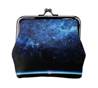Nuit Ciel Galaxy Imprimer Petit Porte-Monnaie Kiss-Lock Pochette en Cuir Changer Portefeuille Cadeaux pour Hommes Femmes