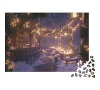 Nuit d Hiver Rue Décor Lumineux Puzzle 1000 Pièces Papier pour Adultes Jeu de Puzzle Relaxant Famille 38x26cm/1000pcs