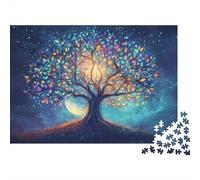 Nuit d'arbre Magique Puzzle 1000 Pièces Adulte sans Poussière, Puzzle Difficile énigme De Compétence Logique pour Une Activité Zen, Puzzle Cadeau d'anniversaire 70x50cm/1000pcs