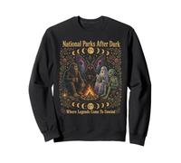 Nuit de Camping après la tombée de la Nuit dans Les Parcs nationaux Big Foot Mothman Sweatshirt