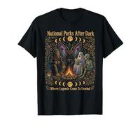 Nuit de Camping après la tombée de la Nuit dans Les Parcs nationaux Big Foot Mothman T-Shirt Graphique avec Valeur