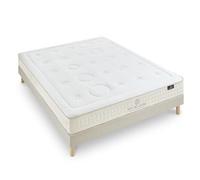 Nuit DE Coton | Ensemble Prelude 2.0 160x200 cm | Matelas Latex 100% Naturel + Sommier Bois