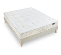 NUIT DE COTON - Ensemble PRELUDE 2.0 160x200 cm - Matelas Latex 100% Naturel + Sommier Bois - Ferme