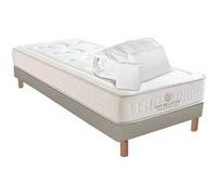 NUIT DE COTON - Pack Prêt à dormir PRELUDE 2.0 90x190 cm - Matelas Latex + Sommier + Accessoires - Ferme