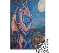 Nuit de Croissant Cadeau Unique Décoration Intérieure L'étreinte du Dragon Jeu ÉduChatif Challenge Toy Adultes & Enfants des 14 Ans 38x26cm/1000pcs