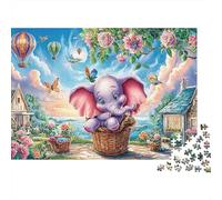 Nuit de Dumbo Puzzle en Bois - 300 Piece Style Cartoon Art De Décoration Maison, Jeu Cérébral & Stimulation Mentale (Loisir Apaisant, 12 Ans+)