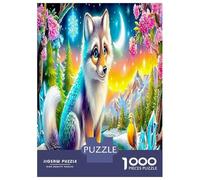 Nuit de Famille Wolf 1000 Pièces Fox dans Le Paysage Cosmique Puzzles De Défi Jouet Jeu Éducatif Décoration D'intérieur Adultes Et Enfants À Partir pour Enfants Cadeaux 70x50cm/1000pcs