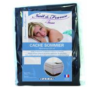 Nuit de France 329370 140/190 Cache Sommier Déco Coton Anthracite 190 x 140 x 1 cm
