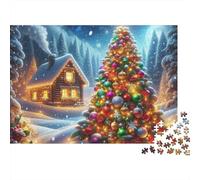 Nuit de Noël 1000 Pièces Puzzle pour Adultes Carton sans Odeur Anti-Stress Difficile pour Experts Livraison Rapide sans Reflets 38x26cm/1000pcs