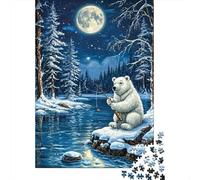Nuit de pêche à l'ours Polaire Puzzle Adulte 1000 Pièces Jeu Éducatif Défi Jouet Classique Qualité Supérieure Papier Cadeau 70x50cm/1000pcs