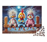 Nuit de Poulet drôle Puzzle 1000 Pièces Adulte avec Emboîtement Parfait,Puzzle Complexe Puzzle De Développement Cognitif pour Une Activité Intergénérationnelle,Passion Nature Et Faune 52x38cm/1000pcs