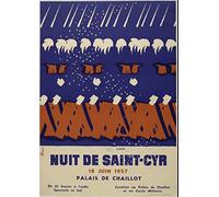 Nuit de Saint CYR 1957 Bal Cercle Militaire Affiche Poster Reproduction - Format 50X70 cm Papier Luxe 300 GR - Vente du fichier numérique HD Possible Nous Consulter (Boutique : affichevintage.FR)