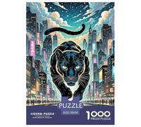 Nuit de traqueur de la panthère Noire 1000 Pièces Puzzle Animaux pour Adultes Enfants, Parfait pour Les Amateurs De Puzzles, Cadeau d'anniversaire, Jeu Éducatif, Qualité Premium 70x50cm/1000pcs