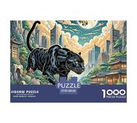 Nuit de traqueur de la panthère Noire 1000 Pièces Puzzle Animaux pour Adultes, Parfait pour Les Amateurs De Puzzles, Cadeau d'anniversaire, Jeux Éducatif, Qualité Premium 38x26cm/1000pcs