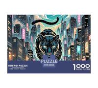 Nuit de traqueur de la panthère Noire 1000 Pièces Puzzles Animaux pour Adultes, Défi Jouets, Cadeau, Stimulant, Jeu Éducatif, Qualité Premium 38x26cm/1000pcs