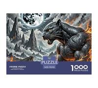 Nuit de traqueur de la panthère Noire 1000 Pièces Puzzles Animaux pour Adultes Enfants, Parfait pour Les Amateurs De Puzzles, Cadeau, Stimulant, Jeu Éducatif, Qualité Premium 70x50cm/1000pcs