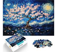 Nuit des cerisiers en Fleurs Puzzles 2000 pièces pour Adultes Analyse et logique Anniversaire et Cadeaux Uniques 70x100cm