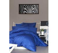 Nuit Des Rêves Drap-Housse Luxueux Bleu foncé satiné King Size 160 x 200 + 30 cm, 100% Coton, 210 Fils au Pouce carré, 125 g/m², Lavable en Machine à 30°C, Doux et Durable