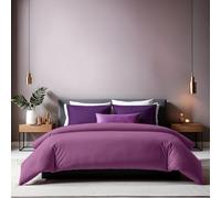 Nuit Des Rêves Housse de Couette Double en Ranforce Premium (200 x 200 cm), 100% Coton, Violet | Fermeture à Bouton, Nombre de Fils 155 | Lavable en Machine à 30 °C, Douce et Durable