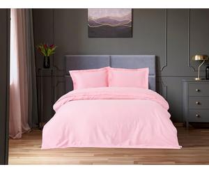Nuit Des Rêves Parure de lit de Luxe en Satin (135 x 200 cm), Rose, 100% Satin de Coton | Impression réactive, 210 Fils | Comprend 1 taie d'oreiller, Lavable en Machine, lit Double