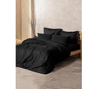 Nuit Des Rêves Parure de lit Double - 200 x 200 cm - Noir - 100% Coton - 2 taies d'oreiller (80 x 80 cm) - Impression réactive - Lavable en Machine - Design élégant