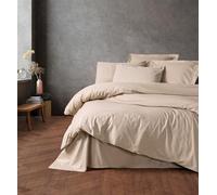 Nuit Des Rêves Ranforce Parure de lit Double (200 x 200 cm), Beige, 100% Coton, 2 taies d'oreiller (80 x 80 cm), Impression réactive, Lavable en Machine, Design élégant et Confortable