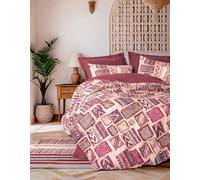 Nuit Des Rêves Ranforce - Parure de lit Simple XXL - Rouge Bordeaux - 155 x 220 cm - 100% Coton - Imprimé pigmenté - Lavable en Machine - Fermeture à Boutons - Confort Luxueux pour Votre Chambre à