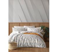 Nuit Des Rêves Taie d'oreiller 100% Coton renforcé (80 x 80 cm), Blanc/Orange/Bleu, Lavable en Machine à 40 °C, 145 Fils, Douce et élégante pour Les Chambres à Coucher douillettes