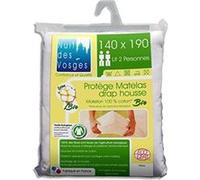 Nuit des vosges 201912 protège matelas molleton bio coton blanc 140 x 190 cm Blanc G