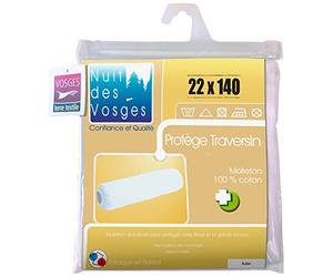 Nuit des Vosges 2072822 Aubin sous-Taie Ouverte Élastiquée de Traversin Absorbante Molleton/Coton Blanc 75 x 140 cm