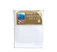 Nuit des Vosges 2094527 Cotoval Drap de Lit Uni Coton Blanc 240 x 310 cm