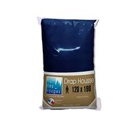 Nuit des Vosges 2099881 Cotoval Drap Housse Uni Coton Marine 120 x 190 cm