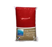 Nuit des Vosges 2100938 Cotoval Drap Housse Uni Coton Bordeaux 160 x 200 cm