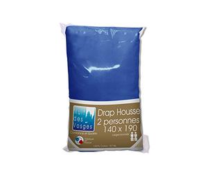 Nuit des Vosges 2101027 Cotoval Drap Housse Uni Coton Bleu Nattier 140 x 190 cm
