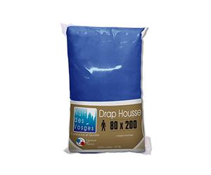 Nuit des Vosges 2101096 Cotoval Drap Housse Uni Coton Bleu Nattier 80 x 200 cm