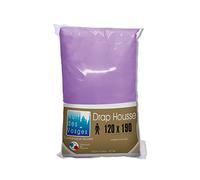 Nuit des Vosges 2105759 Cotoval Drap Housse Uni Coton Parme 120 x 190 cm, Lilas