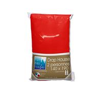 Nuit des Vosges 2107524 Cotoval Drap Housse Uni Coton Rouge 140 x 190 cm