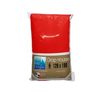 Nuit des Vosges 2107548 Cotoval Drap Housse Uni Coton Rouge 120 x 190 cm