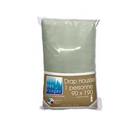 Nuit des Vosges 2185232 Cotoval Drap Housse Uni Coton Gris Souris 90 x 190 cm