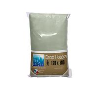 Nuit des Vosges 2185256 Cotoval Drap Housse Uni Coton Gris Souris 120 x 190 cm