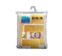 Nuit des Vosges Aubin Protège Matelas Drap Housse Absorbant avec Bonnet Coton Blanc 160 x 200 cm