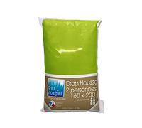 Nuit des Vosges Cotoval Drap Housse Coton Anis 160 x 200 cm
