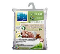Nuit des Vosges Protège Matelas Molleton Bio pour lit Bébé, 100% Coton, Blanc, 70 x 140 cm