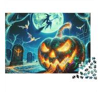 Nuit d'halloween 1000 Pièces Puzzle Adulte Papier Recy nti-Stress Difficile pour Experts Livraison Rapide avec Affiche Guide 52x38cm/1000pcs