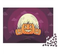 Nuit d'halloween Puzzle 1000 Pièces Educa Jouet en Bois Cadeau Unique Décoration Intérieure Lanternes de Citrouille Jeu Éducatif pour Adultes Et Enfants À Partir De 12 Ans 1000pcs (75x50cm)