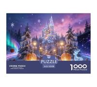 Nuit d'hiver Fantasy City Puzzle 1000 Pièces Adultes Enfants intéressant Puzzles 1000 Pièces Durable Jeux De Puzzle Cadeau 52x38cm/1000pcs