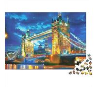 Nuit du Pont de Londres_1 Puzzle 1000 Pièces Adulte avec Couleurs Éclatantes, Jeu De Puzzle Classique défi Entre Amis pour Un Tableau À Encadrer, Superbe Idée Cadeau 70x50cm/1000pcs