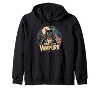 Nuit du Vampurr, Chat Vampire Drôle, Halloween Sweat à Capuche